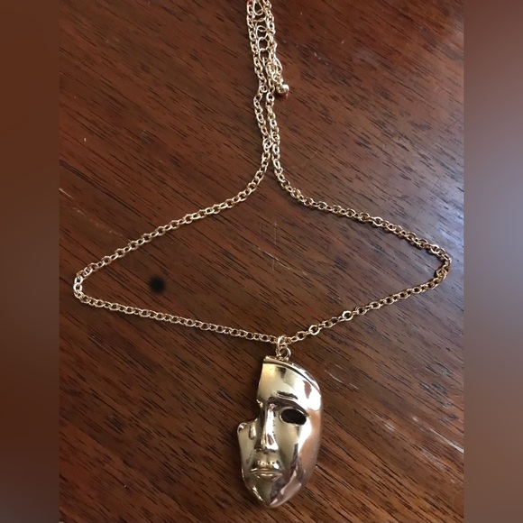 Phantom of Opera- Gold Theatre Masquerade War Mask Sons of Harpy Tragedy Pendant - Picture 8 of 8